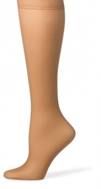 Hanes Silk Reflections Women's Silky Sheer Sandalfoot Kneehighs 6-Pack, Barely There, One Size