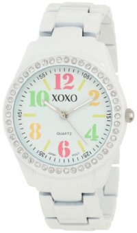 XOXO Women's XO5484 Rhinestone Accent White Analog Bracelet Watch