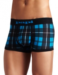 Papi Men's Scotties Plaid Brazilian Brief, Blue Rain, Medium