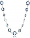 Anne Klein Beacon Silver-Tone Blue Colored Strand Necklace, 42