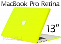 Kuzy - Retina 13-Inch HOT Neon YELLOW Crystal Hard Case Cover for Apple MacBook Pro 13.3 with Retina Display A1425 (NEWEST VERSION Release October 2012) MD212LL/A and MD213LL/A Construction Hot Yellow