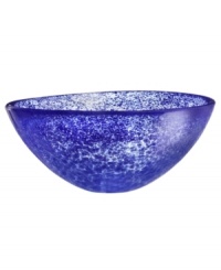 Speckled with royal ocean blue, the Tellus crystal bowl makes a brilliant centerpiece for the dining room or coffee table. Its minimalist shape is perfect for holding hard candies or potpourri but looks simply stunning all on its own.