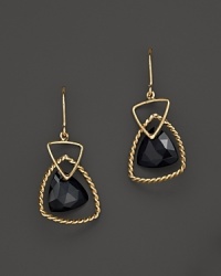 Faceted onyx trillions add rich texture to links of 14K yellow gold.