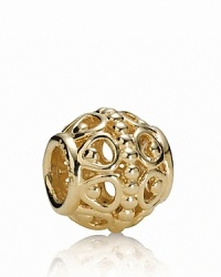 Intricate beading and delicate cutouts in 14K gold highlight the beauty of this PANDORA charm.