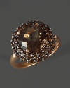 Smokey quartz ring in 14K rose gold.