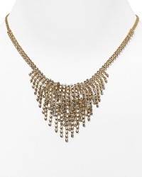 Edgy-glam: There's no such thing as 'nothing to wear' with this fringed crystal bib necklace, which truly transforms any and every look. From Cara Accessories.