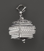 Inspired by Zen philosophy, this intricately detailed, polished finish sterling silver meditation bell from Paul Morelli jingles softly.