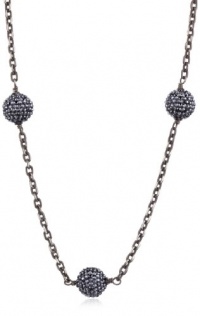 Deanna Hamro Atelier Julia Jet Hematite-Color Flat Pave Long Chain Necklace