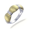 18K Yellow Gold Plated Contemporary Ring In Sterling Silver With Matte Finish (Available In Sizes 5 - 9)