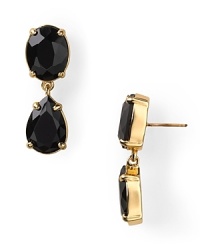 A simple double drop shape is dressed up in boldly hued resin; by kate spade new york.