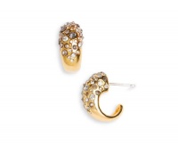 Alexis Bittar Miss Havisham Earrings - Crystal Encrusted Gold Plated Small Hoop (FINAL SALE)