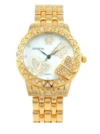 Gold Tone Jewelry Geneva Classic Butterfly Fashion Watch