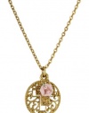 The Vatican Library Collection Porcelain Rose Double Cross Necklace