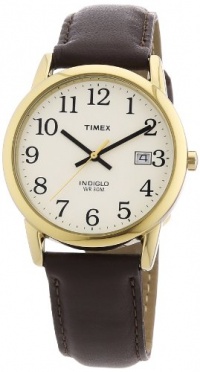 Timex Men's T2N369 Easy Reader Brown Leather Strap Watch