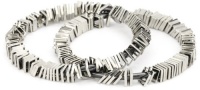 Nine West Silver-Tone and Hematite-Tone Plated Bangle Bracelet Set