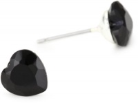 Betsey Johnson Small Black Heart Stud Earrings