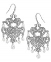 Support a worthy cause in style. The 40th Anniversary Limited Edition chandelier earrings from Carolee are crafted from silver-tone mixed metal and feature stunning glass accents for a glamorous effect. Approximate drop: 2-1/2 inches.