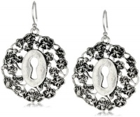 Lucky Brand Ethnic Silver-Tone Openwork Keyhole Earrings