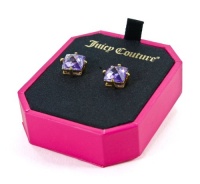 Juicy Couture Pyramid Studs Purple Gold Earrings