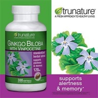 TruNature Ginko Biloba with Vinpocetine, 300-softgels Bottle