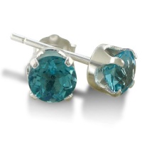 1ct Blue Topaz Stud Earrings in Sterling Silver 5mm