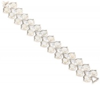 Judith Jack Amor Sterling Silver, Marcasite, Cubic Zirconia and Pearl Drama Bracelet, 7.2