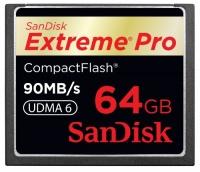 SanDisk Extreme Pro CompactFlash 64 GB Memory Card 90MB/s SDCFXP-064G-X46