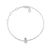 Meira T Solid 14K White Gold Diamond Hamsa Charm Chain Bracelet