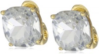 Kate Spade New York Essentials Clear Gold-Tone Small Clip Earrings