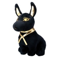 Black and Gold Anubis Dog Puppy Egyptian Stuffed Plush Doll