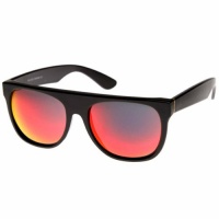 Retro Intense Bright Revo Mirror Lens Super Flat Top Wayfarers Sunglasses