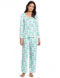 White Orchid Women's Alpine Forest Button Front Pajama Set