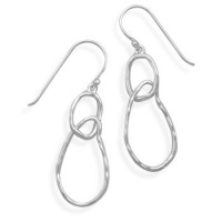 Sterling Silver Textured Link Drop Earrings