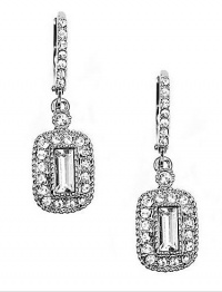 GIVENCHY Silver-Tone Crystal Drop Earrings