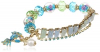 Betsey Johnson Jewels of the Sea Faceted Bead and Crab Charm Half Stretch Bracelet, 7.5