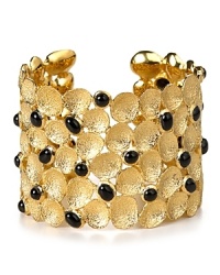 Move your look in a Grecian direction with Melinda Maria's gold-plated cuff. Resist the urge to stack, this layered piece makes a statement worn solo.