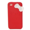 Hello Kitty Silicone Iphone 4 Case Red with White Bow