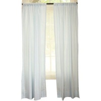 Baby Basics Window Treatments in Blue and Cream Stripes