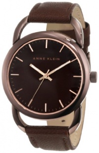 Anne Klein Women's 10/9927BNBN Brown Ion-Plated Brown Leather Strap Watch