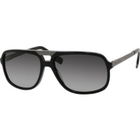 Hugo Boss 0453/P/S Men's Polarized Rectangular Full Rim Active Sunglasses - Black/Gray / Size 59/16-135