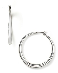 Graceful hoops earrings from Lauren Ralph Lauren, simply crafted from polished silver plate.