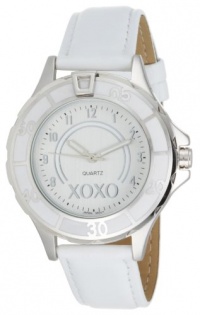 XOXO Women's XO3187 Silver Dial White Strap Watch