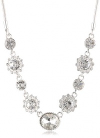 Nine West We Do I Do Crystal Silver-Tone Crystal Frontal Necklace, 18