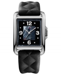 The quilted silicone strap of this Tommy Hilfiger watch adds a stylish touch to a sporty design.