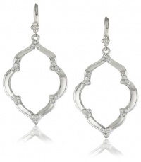 T Tahari Silver-Tone with Crystal Drop Earrings