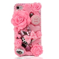 Nova Case 3D Bling Crystal iPhone Case for AT&T Verizon Sprint Apple iPhone 4/4S Pink Fairy Tale