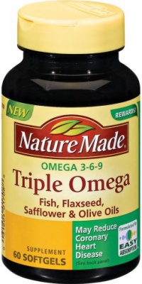 Nature Made Triple Omega 3-6-9, 60 Softgels (Pack of 3)