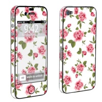 Apple iPhone 4 or 4s Full Body Decal Vinyl Skin - White Rose Garden By SkinGuardz