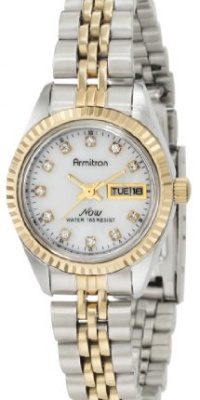 Armitron Women's 752475MOP NOW Swarovski Crystal Accented Two-Tone Mother-of-Pearl Dress Watch