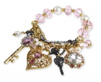 Betsey Johnson Iconic Lovebird Heart Half Stretch Bracelet